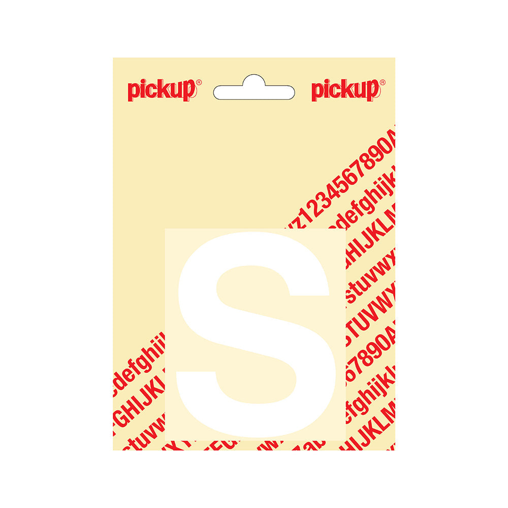 Plakletter Helvetica 80 mm - wit S - Helvetica - 31212080S - EAN 8711234132185 - zelfklevend vinyl