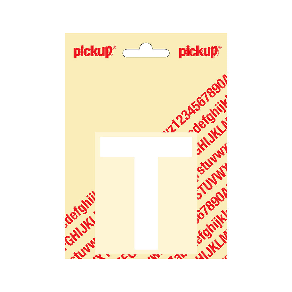 Plakletter Helvetica 80 mm - wit T - Helvetica - 31212080T - EAN 8711234132192 - zelfklevend vinyl