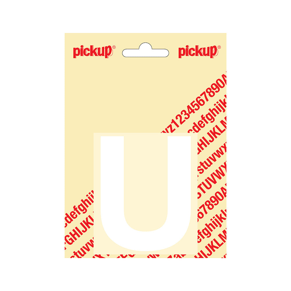 Plakletter Helvetica 80 mm - wit U - Helvetica - 31212080U - EAN 8711234132208 - zelfklevend vinyl