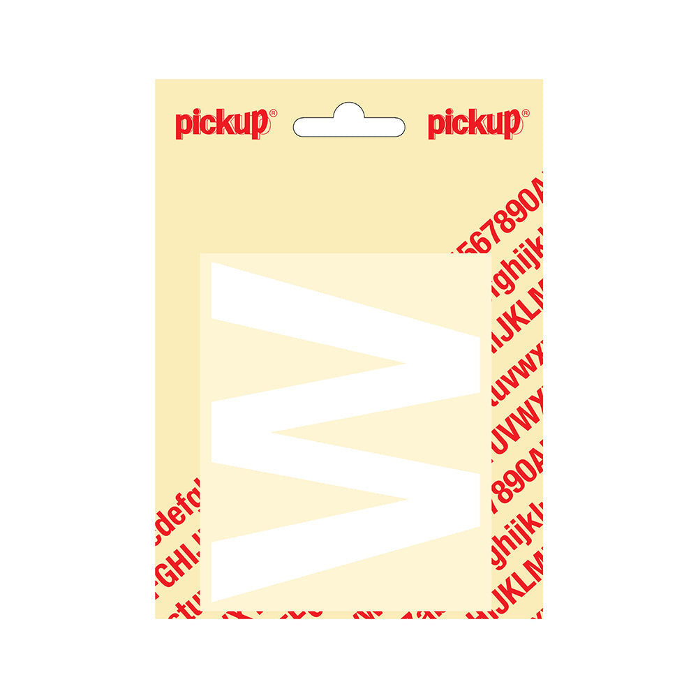 Plakletter Helvetica 80 mm - wit W - Helvetica - 31212080W - EAN 8711234132222 - zelfklevend vinyl