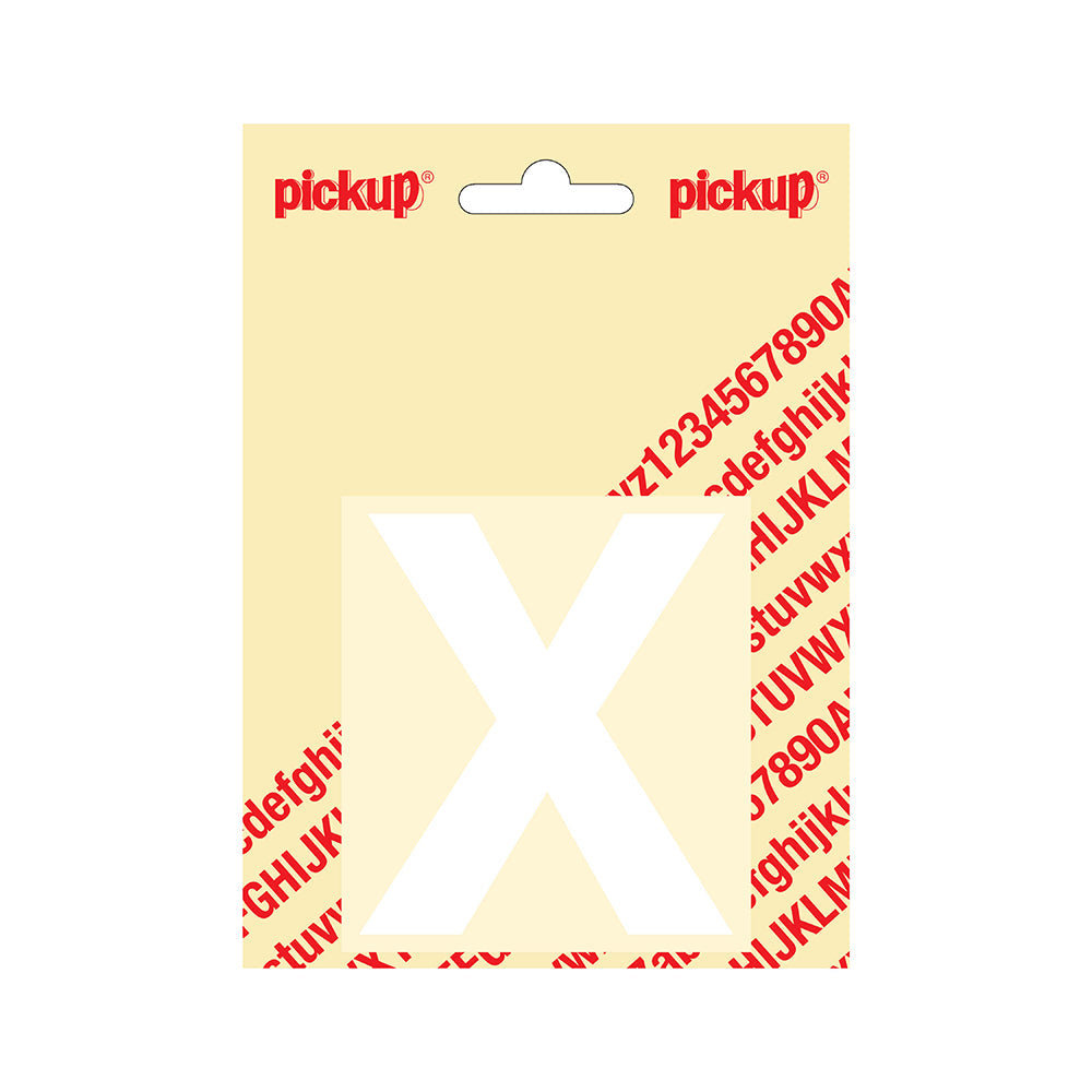Plakletter Helvetica 80 mm - wit X - Helvetica - 31212080X - EAN 8711234132239 - zelfklevend vinyl