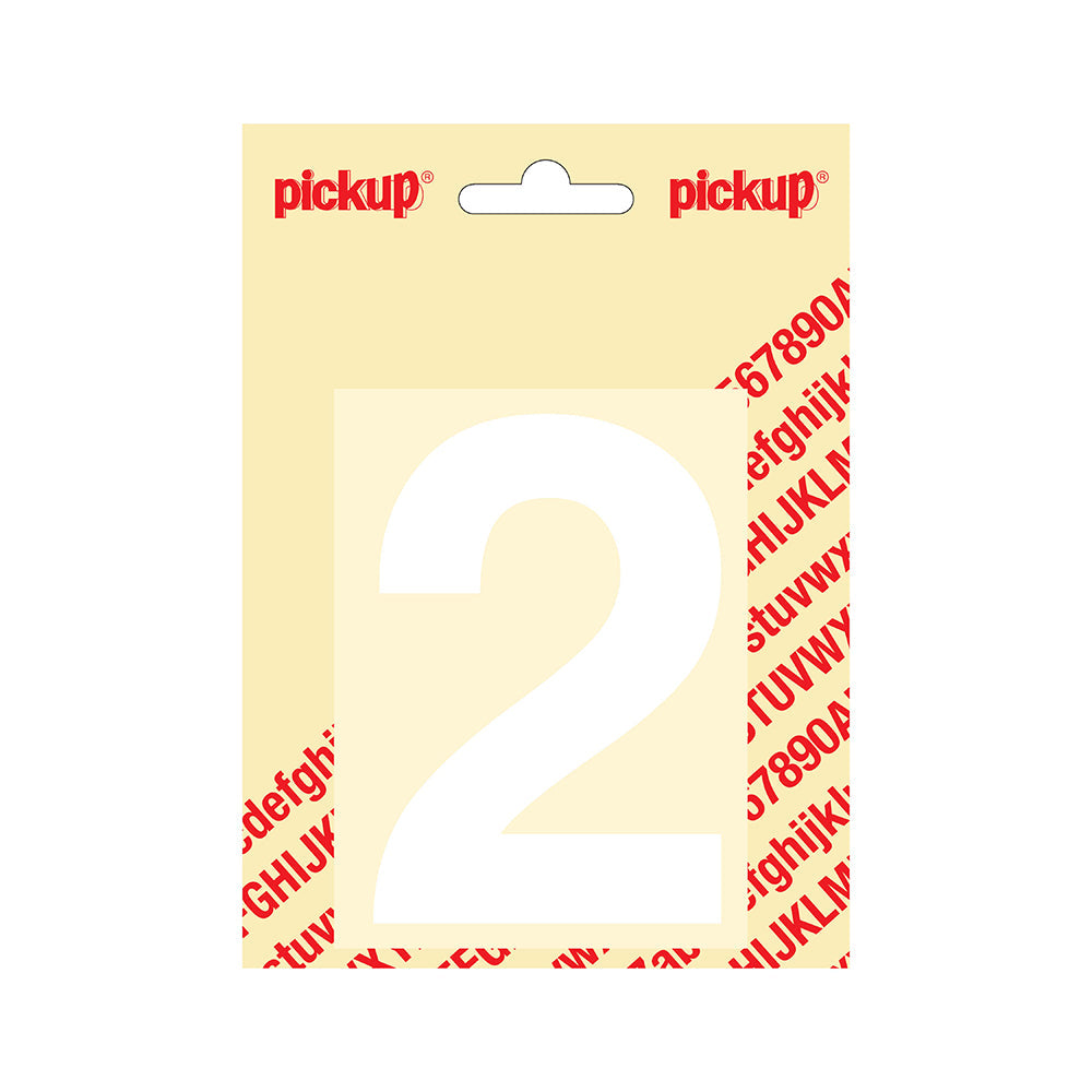 Plakcijfer Helvetica 100 mm - wit 2 - Helvetica - 312121002 - EAN 8711234142320 - zelfklevend vinyl