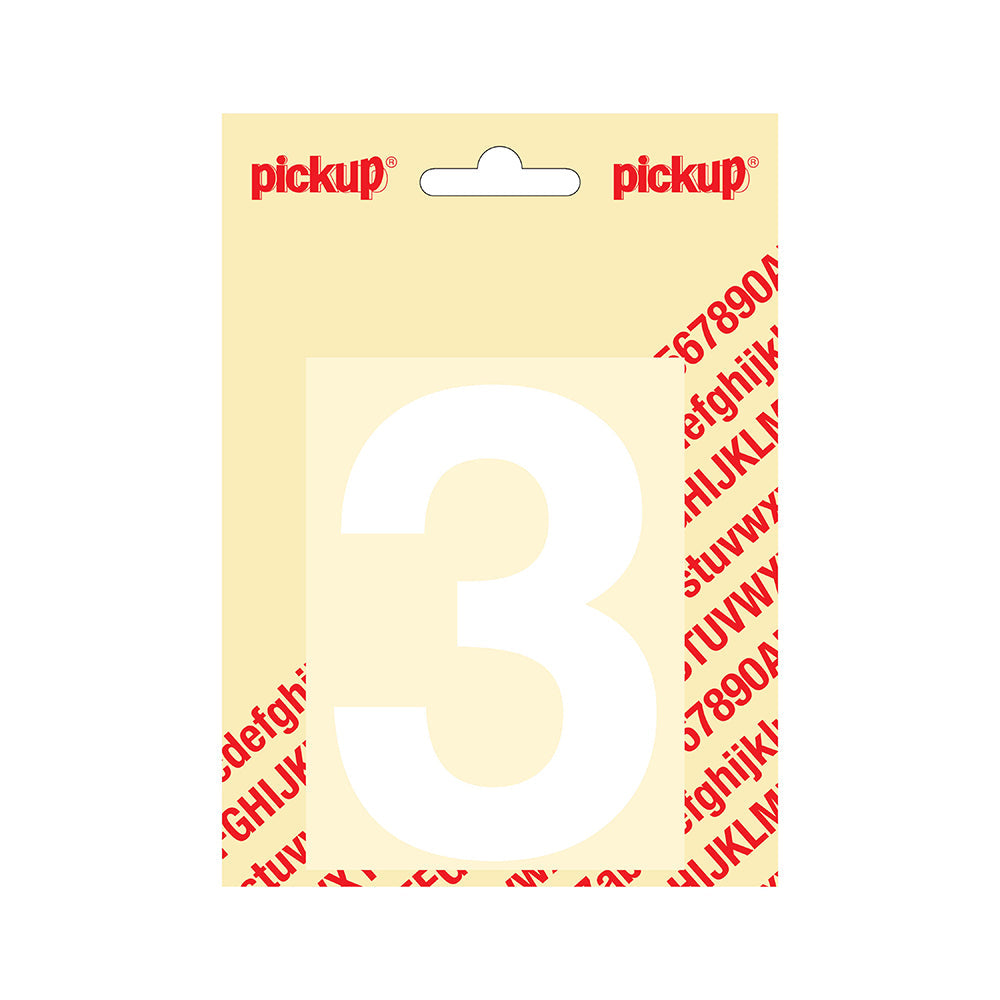 Plakcijfer Helvetica 100 mm - wit 3 - Helvetica - 312121003 - EAN 8711234142337 - zelfklevend vinyl