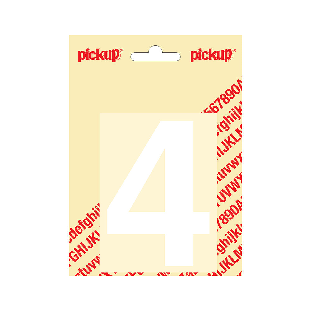 Plakcijfer Helvetica 100 mm - wit 4 - Helvetica - 312121004 - EAN 8711234142344 - zelfklevend vinyl