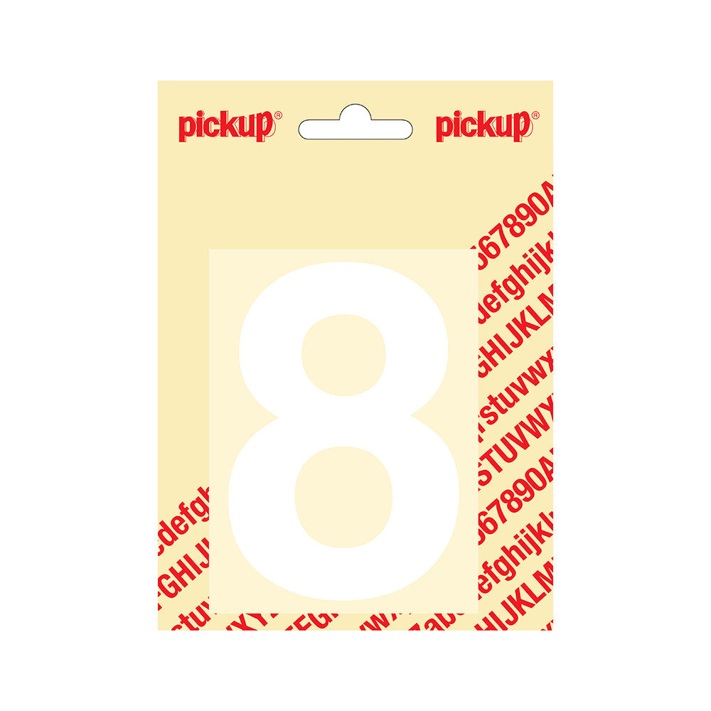 Plakcijfer Helvetica 100 mm - wit 8 - Helvetica - 312121008 - EAN 8711234142382 - zelfklevend vinyl