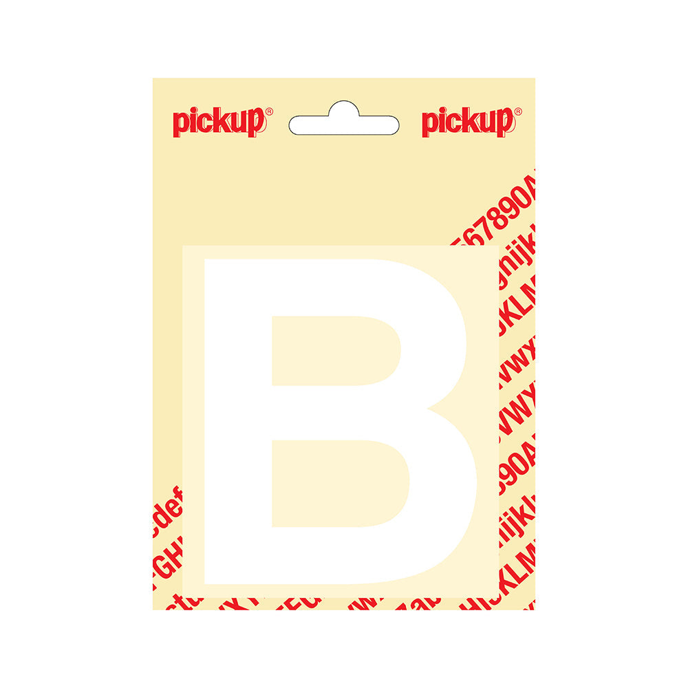 Plakletter Helvetica 100 mm - wit B - Helvetica - 31212100B - EAN 8711234142016 - zelfklevend vinyl