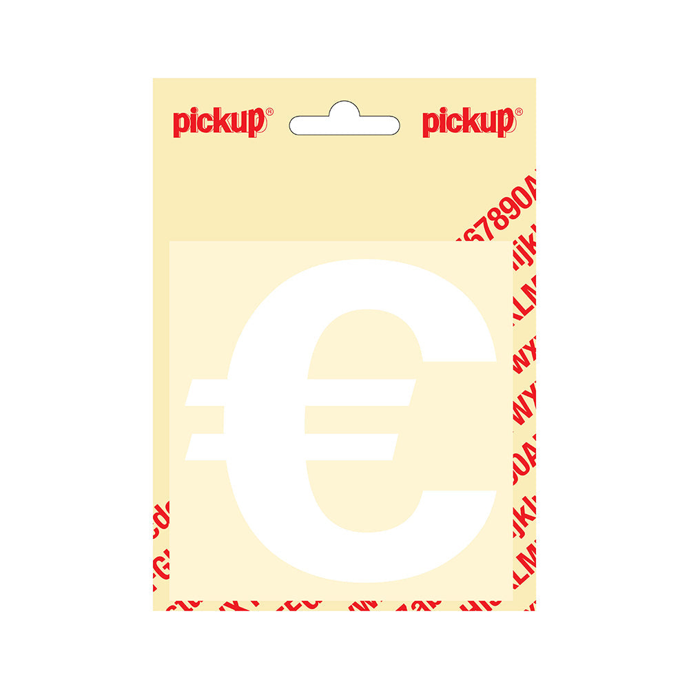 Plakletter Helvetica 100 mm - wit € - Helvetica - 31212100EURO - EAN 8711234142276 - zelfklevend vinyl
