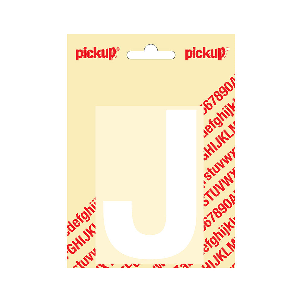 Plakletter Helvetica 100 mm - wit J - Helvetica - 31212100J - EAN 8711234142092 - zelfklevend vinyl