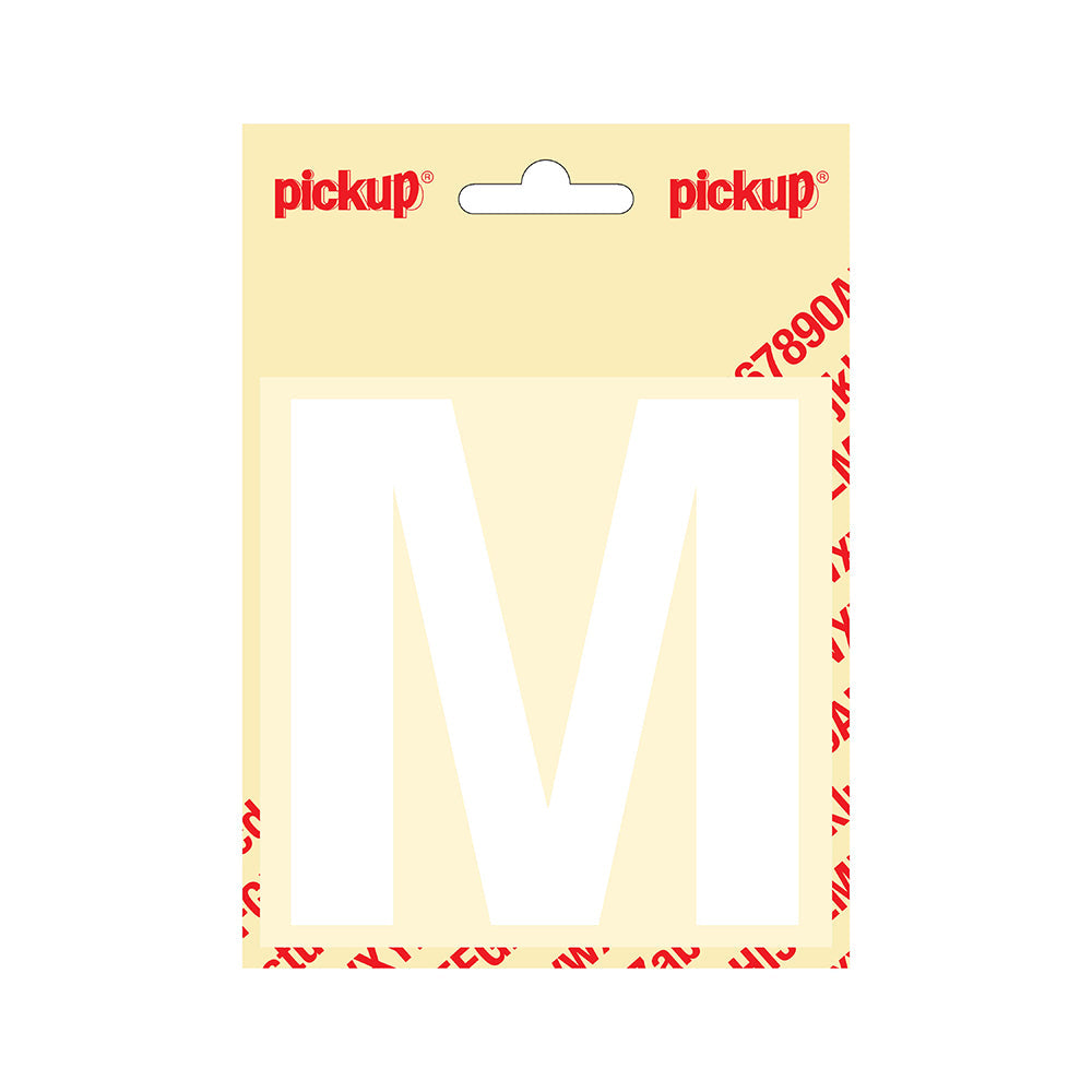 Plakletter Helvetica 100 mm - wit M - Helvetica - 31212100M - EAN 8711234142122 - zelfklevend vinyl