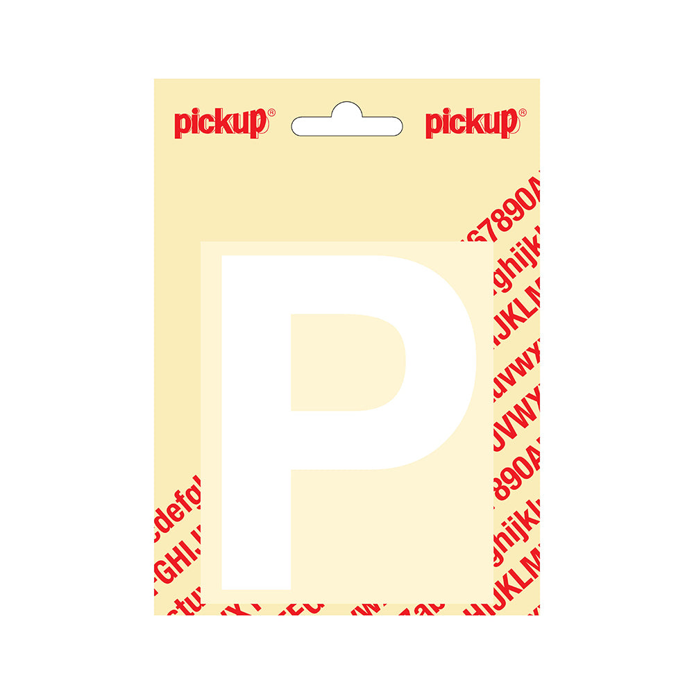 Plakletter Helvetica 100 mm - wit P - Helvetica - 31212100P - EAN 8711234142153 - zelfklevend vinyl