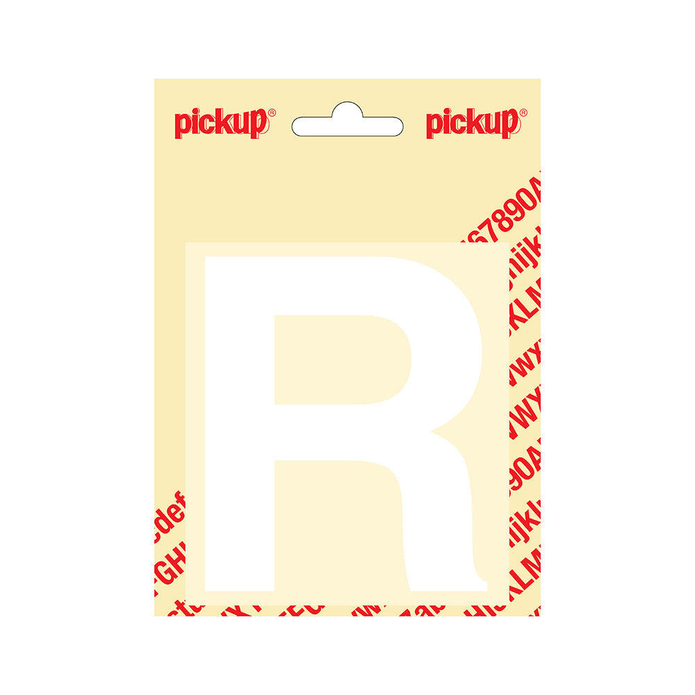 Plakletter Helvetica 100 mm - wit R - Helvetica - 31212100R - EAN 8711234142177 - zelfklevend vinyl