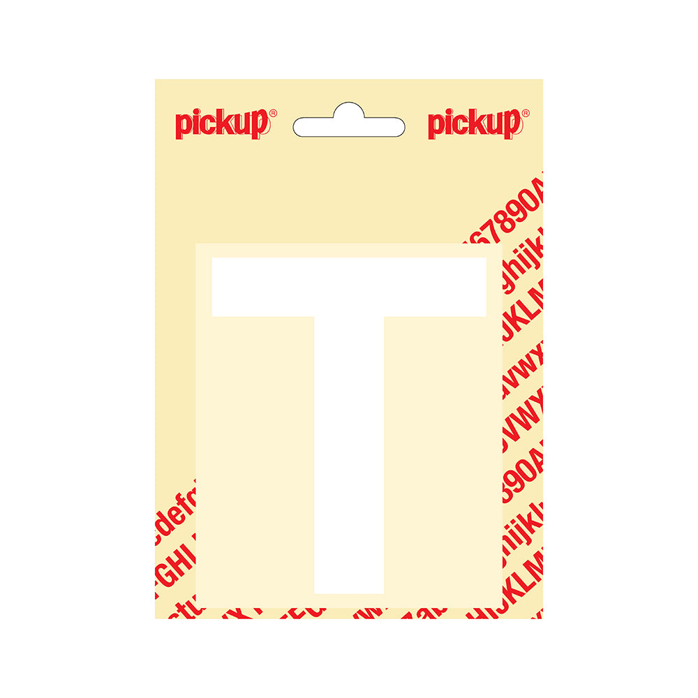 Plakletter Helvetica 100 mm - wit T - Helvetica - 31212100T - EAN 8711234142191 - zelfklevend vinyl