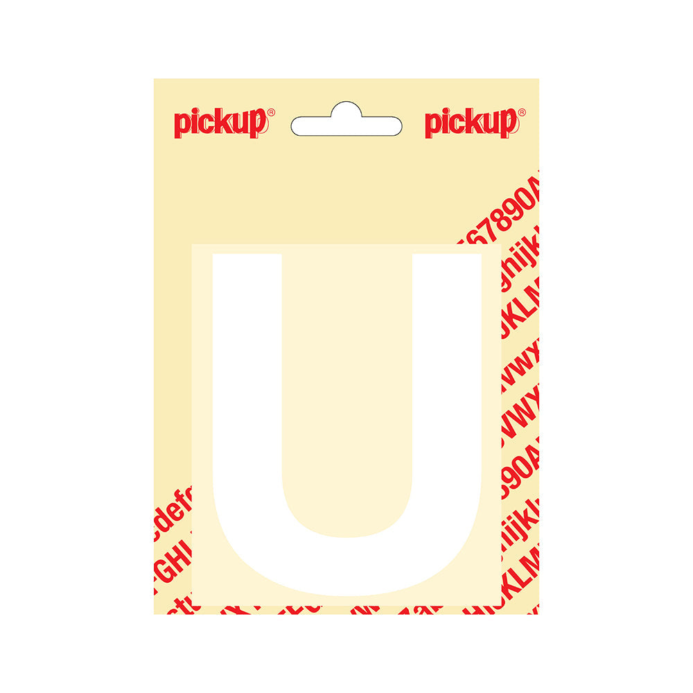 Plakletter Helvetica 100 mm - wit U - Helvetica - 31212100U - EAN 8711234142207 - zelfklevend vinyl