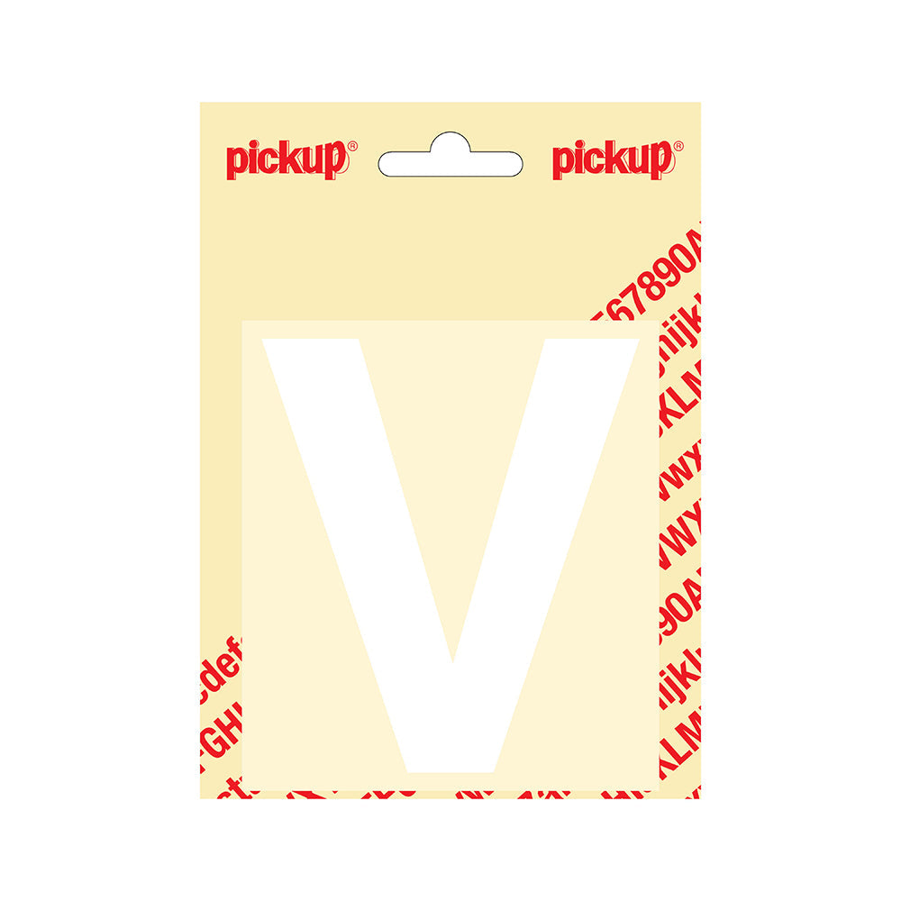 Plakletter Helvetica 100 mm - wit V - Helvetica - 31212100V - EAN 8711234142214 - zelfklevend vinyl