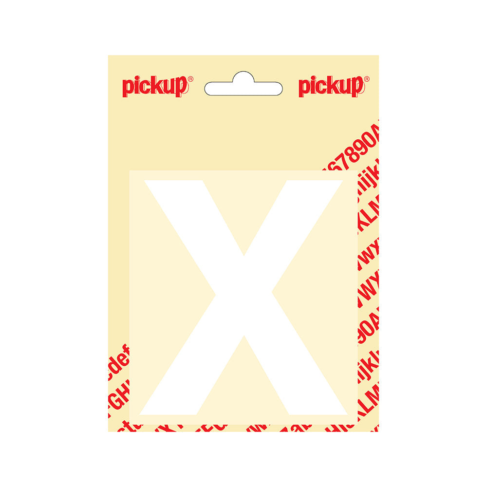 Plakletter Helvetica 100 mm - wit X - Helvetica - 31212100X - EAN 8711234142238 - zelfklevend vinyl