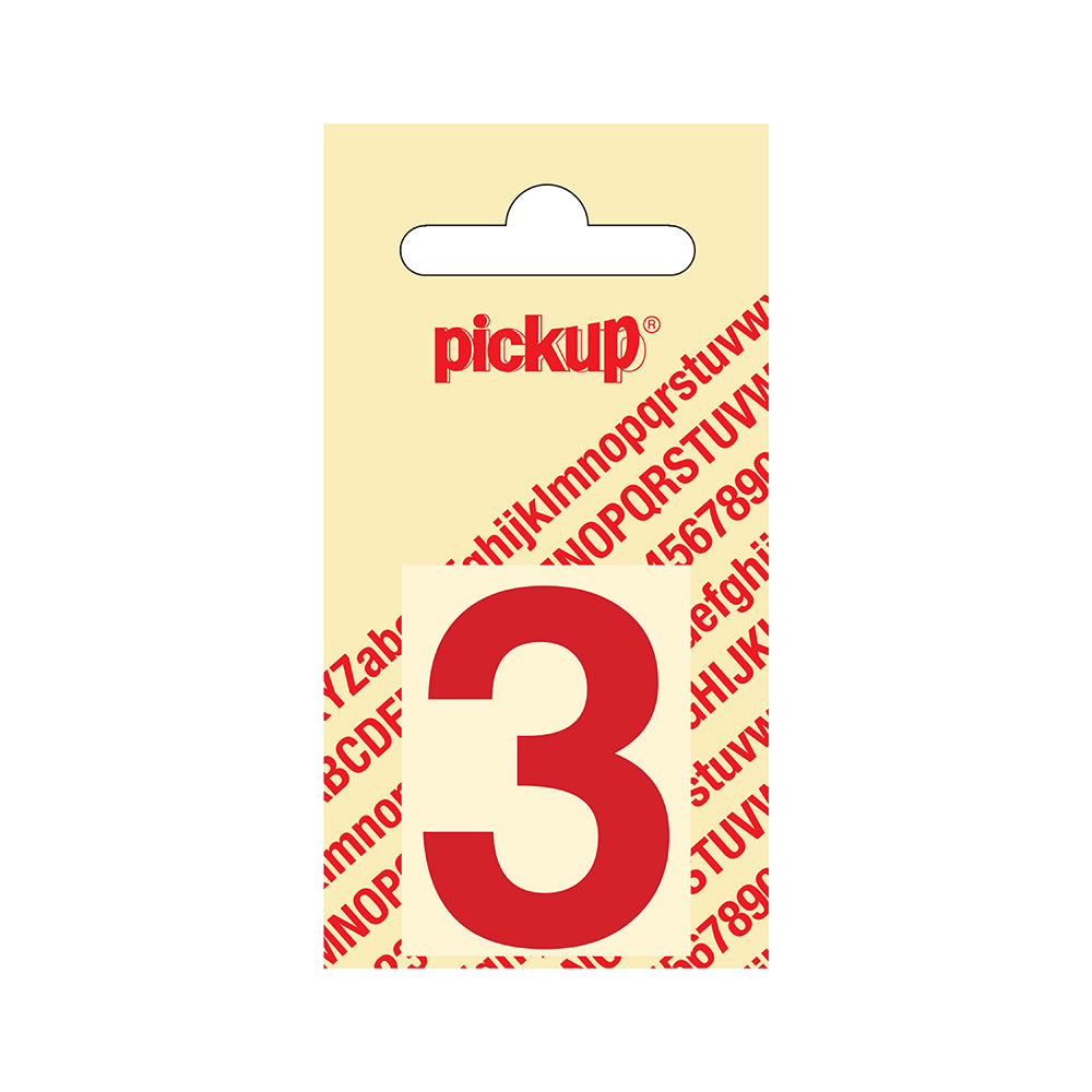 Plakcijfer Helvetica 40 mm - rood 3 - Helvetica - 312220403 - EAN 8711234103338 - zelfklevend vinyl