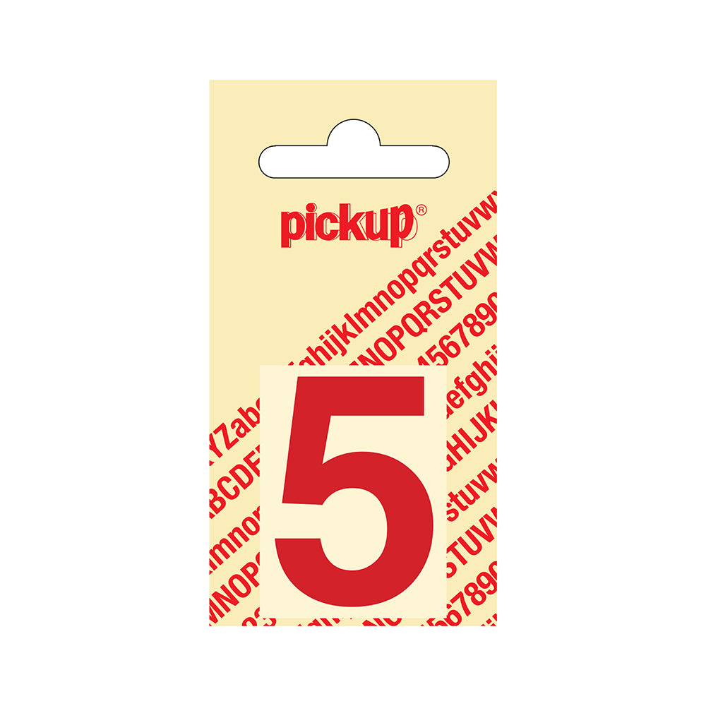Plakcijfer Helvetica 40 mm - rood 5 - Helvetica - 312220405 - EAN 8711234103352 - zelfklevend vinyl