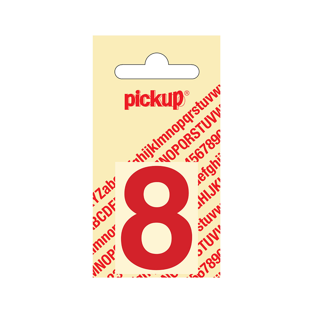 Plakcijfer Helvetica 40 mm - rood 8 - Helvetica - 312220408 - EAN 8711234103383 - zelfklevend vinyl