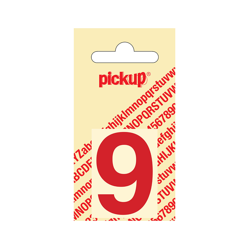 Plakcijfer Helvetica 40 mm - rood 9 - Helvetica - 312220409 - EAN 8711234103390 - zelfklevend vinyl