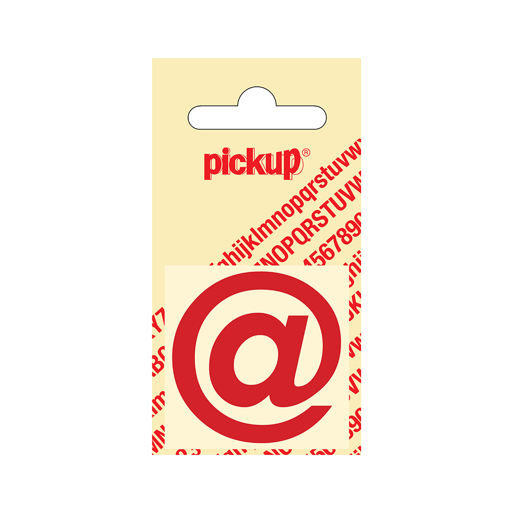 Plakletter Helvetica 40 mm - rood @ - Helvetica - 31222040AT - EAN 8711234103260 - zelfklevend vinyl