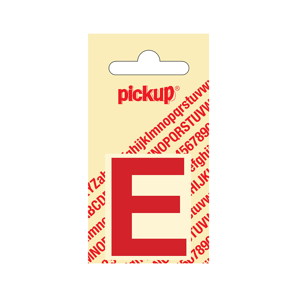 Plakletter Helvetica 40 mm - rood E - Helvetica - 31222040E - EAN 8711234103048 - zelfklevend vinyl