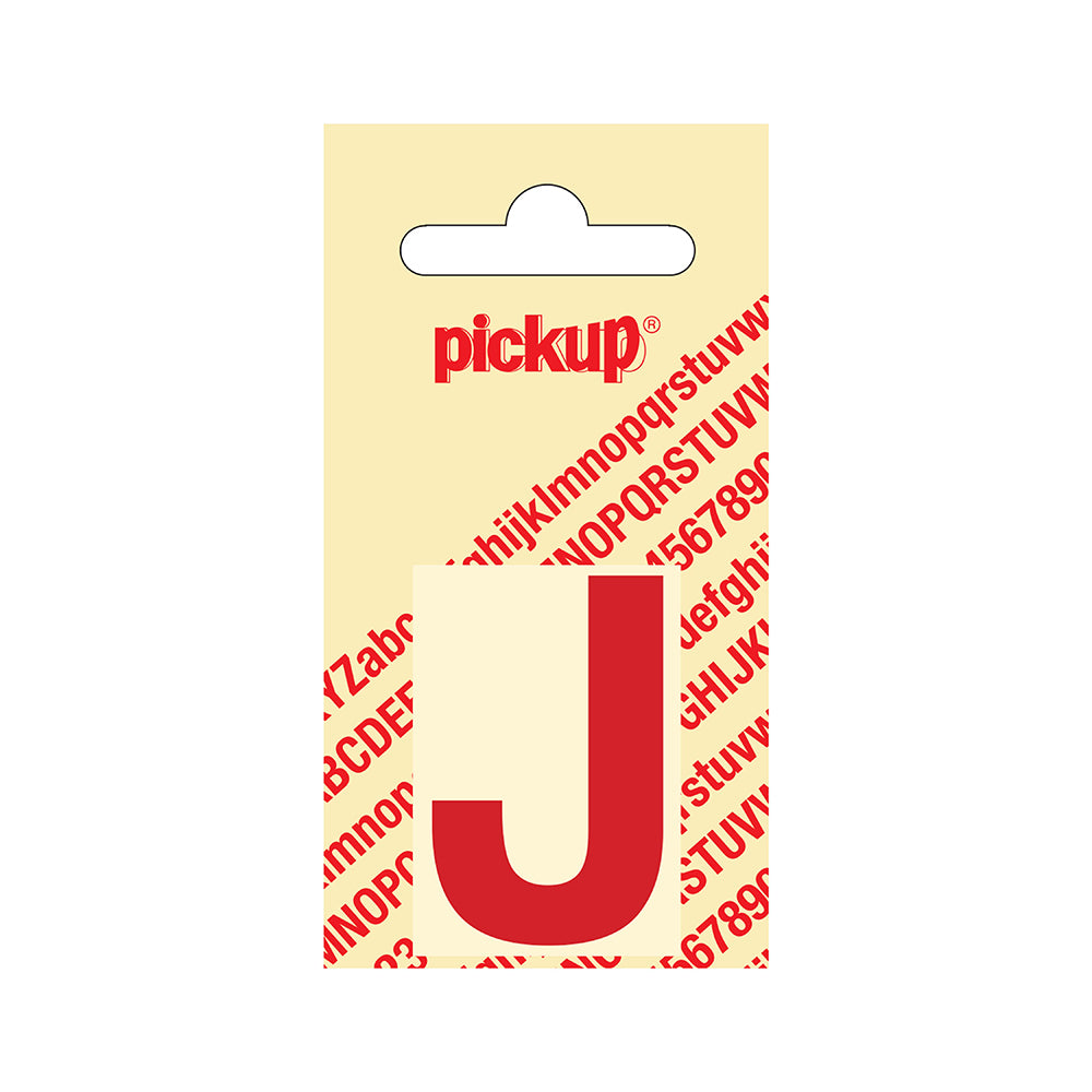 Plakletter Helvetica 40 mm - rood J - Helvetica - 31222040J - EAN 8711234103093 - zelfklevend vinyl