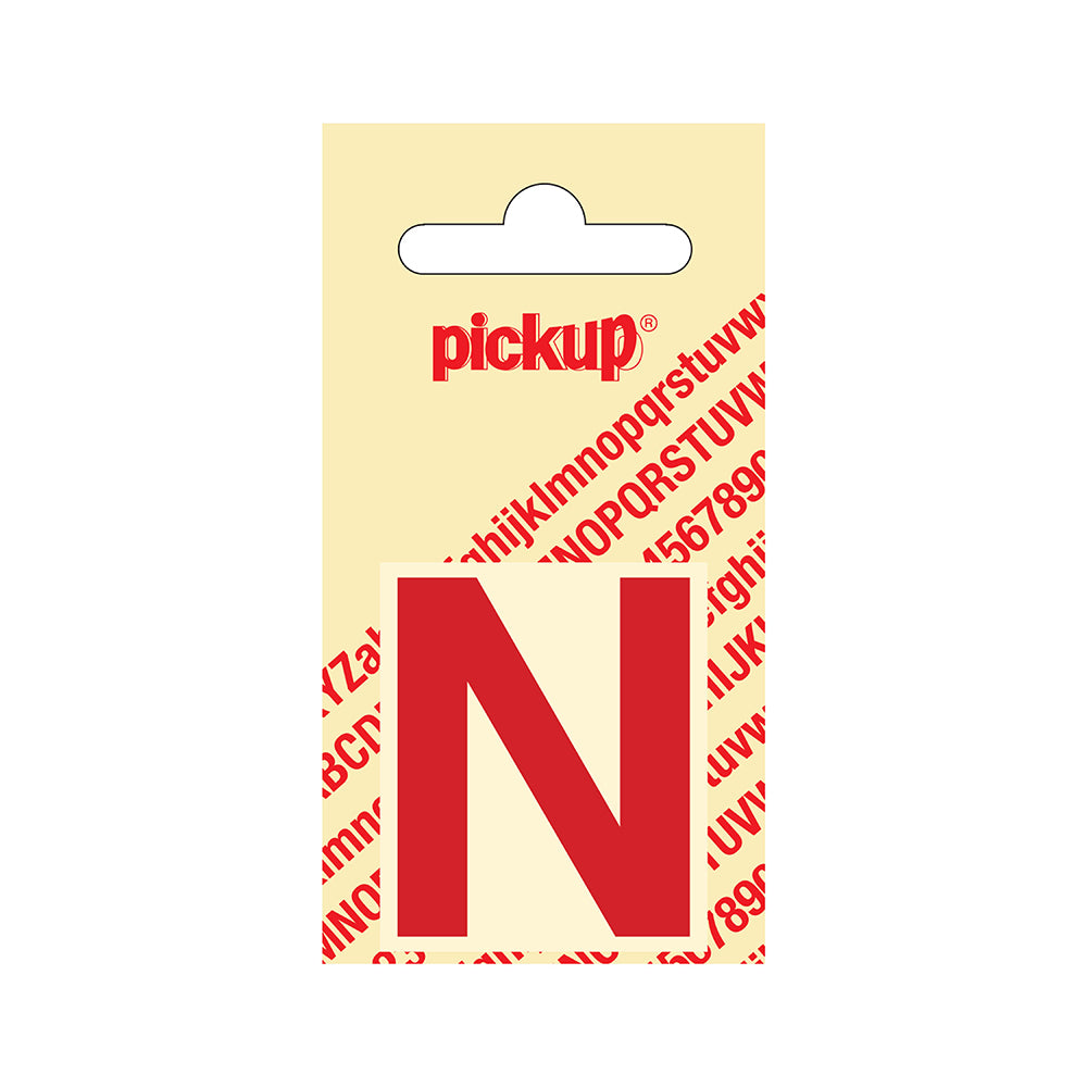 Plakletter Helvetica 40 mm - rood N - Helvetica - 31222040N - EAN 8711234103130 - zelfklevend vinyl