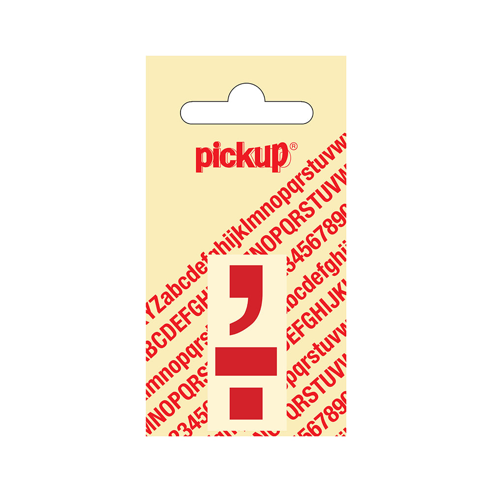 Plakletter Helvetica 40 mm - punt komma rood - Helvetica - 31222040PK - EAN 8711234103765 - zelfklevend vinyl