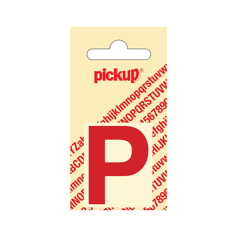 Plakletter Helvetica 40 mm - rood P - Helvetica - 31222040P - EAN 8711234103154 - zelfklevend vinyl