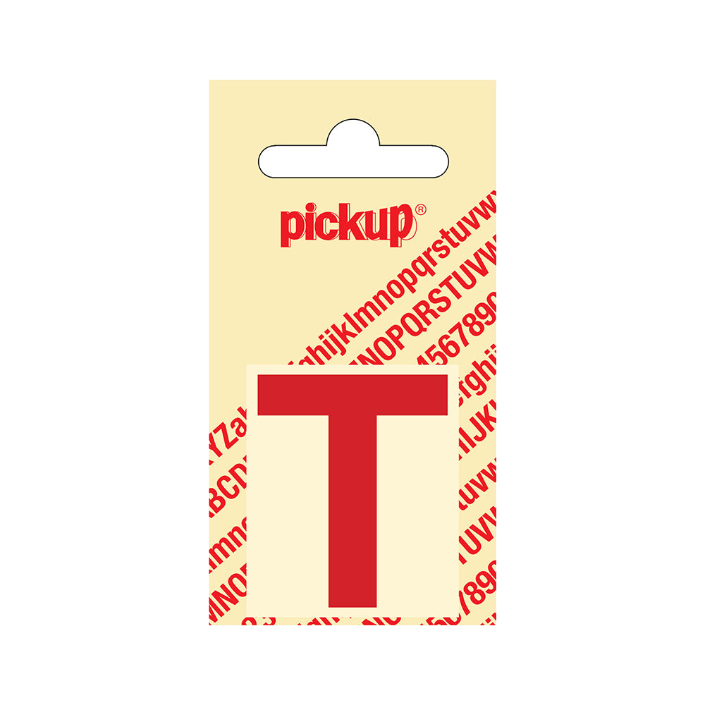 Plakletter Helvetica 40 mm - rood T - Helvetica - 31222040T - EAN 8711234103192 - zelfklevend vinyl