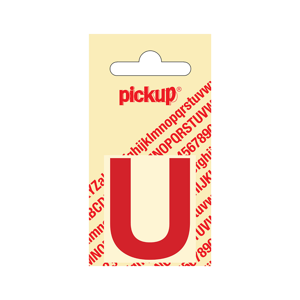 Plakletter Helvetica 40 mm - rood U - Helvetica - 31222040U - EAN 8711234103208 - zelfklevend vinyl