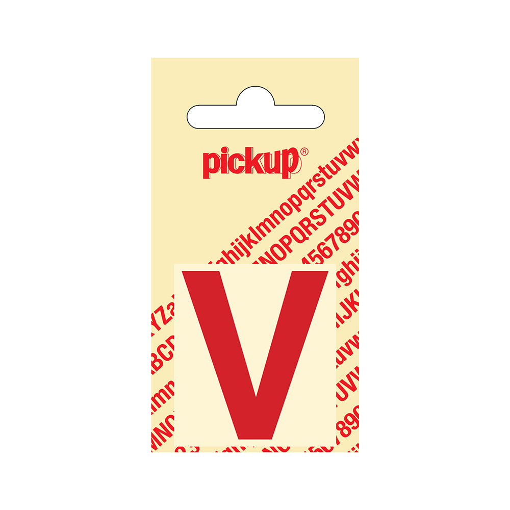 Plakletter Helvetica 40 mm - rood V - Helvetica - 31222040V - EAN 8711234103215 - zelfklevend vinyl