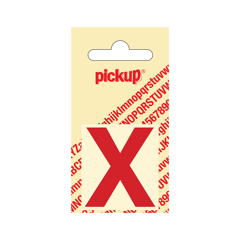 Plakletter Helvetica 40 mm - rood X - Helvetica - 31222040X - EAN 8711234103239 - zelfklevend vinyl