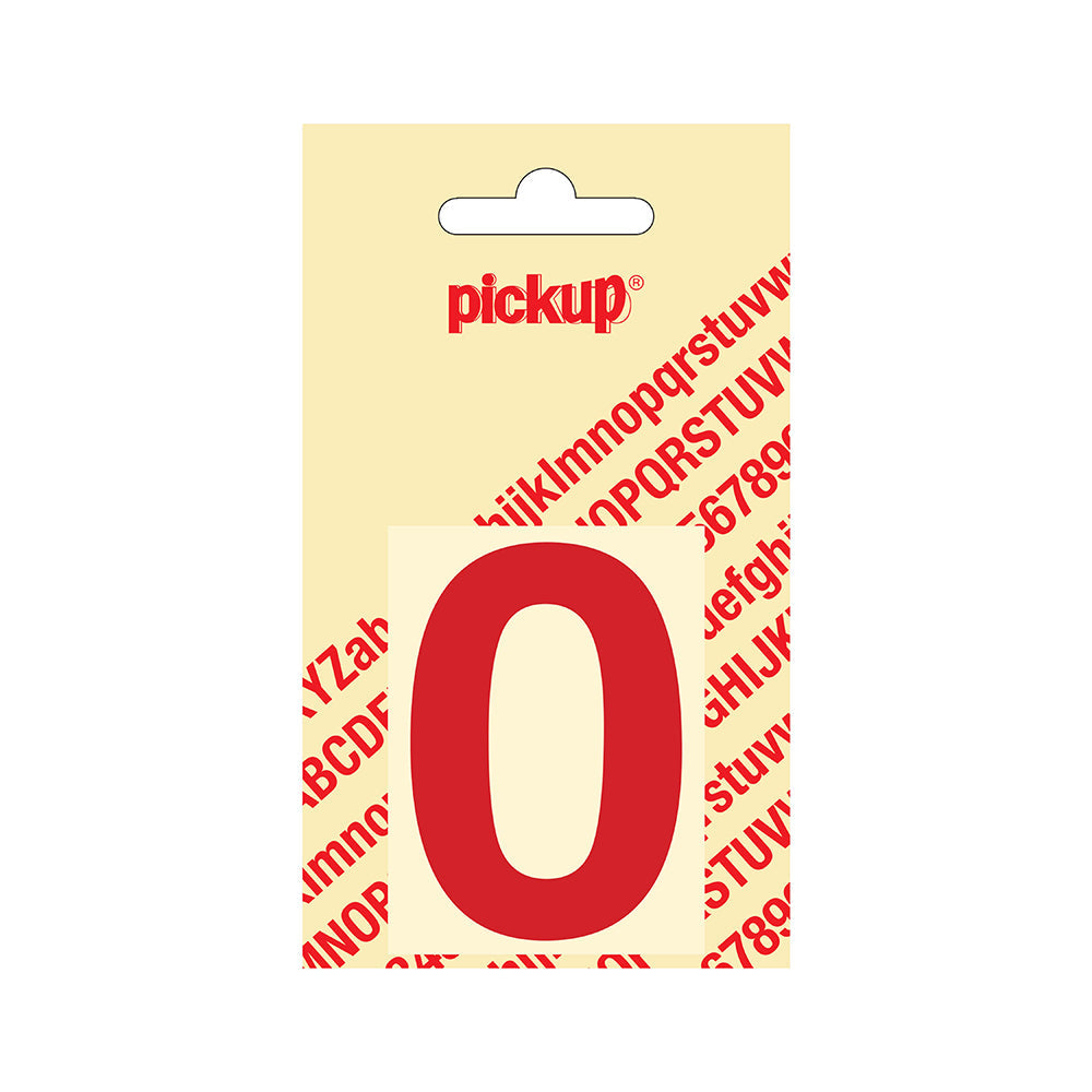 Plakcijfer Helvetica 60 mm - rood 0 - Helvetica - 312220600 - EAN 8711234123305 - zelfklevend vinyl