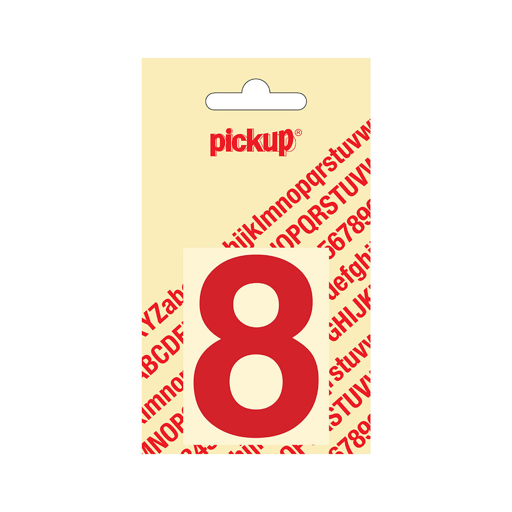 Plakcijfer Helvetica 60 mm - rood 8 - Helvetica - 312220608 - EAN 8711234123381 - zelfklevend vinyl