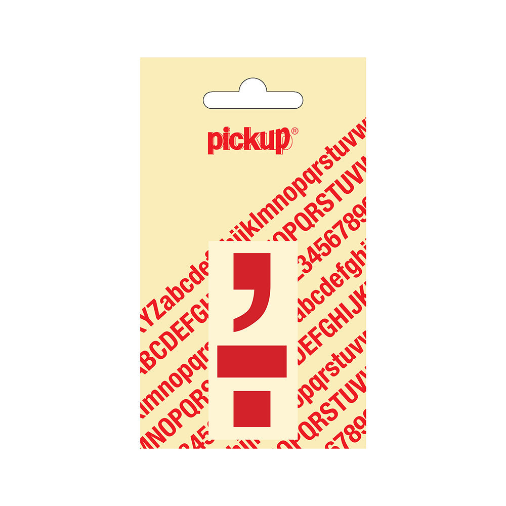 Plakletter Helvetica 60 mm - punt komma rood - Helvetica - 31222060PK - EAN 8711234123763 - zelfklevend vinyl