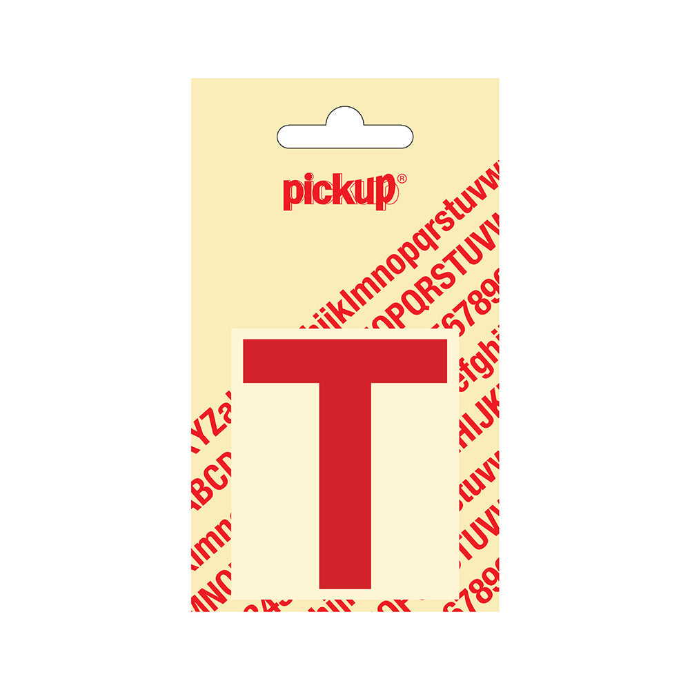 Plakletter Helvetica 60 mm - rood T - Helvetica - 31222060T - EAN 8711234123190 - zelfklevend vinyl