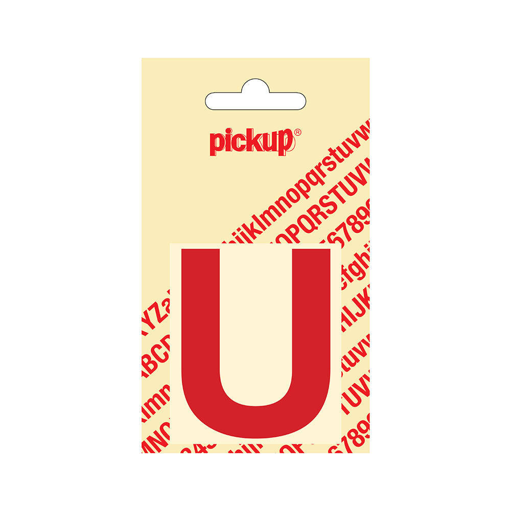 Plakletter Helvetica 60 mm - rood U - Helvetica - 31222060U - EAN 8711234123206 - zelfklevend vinyl