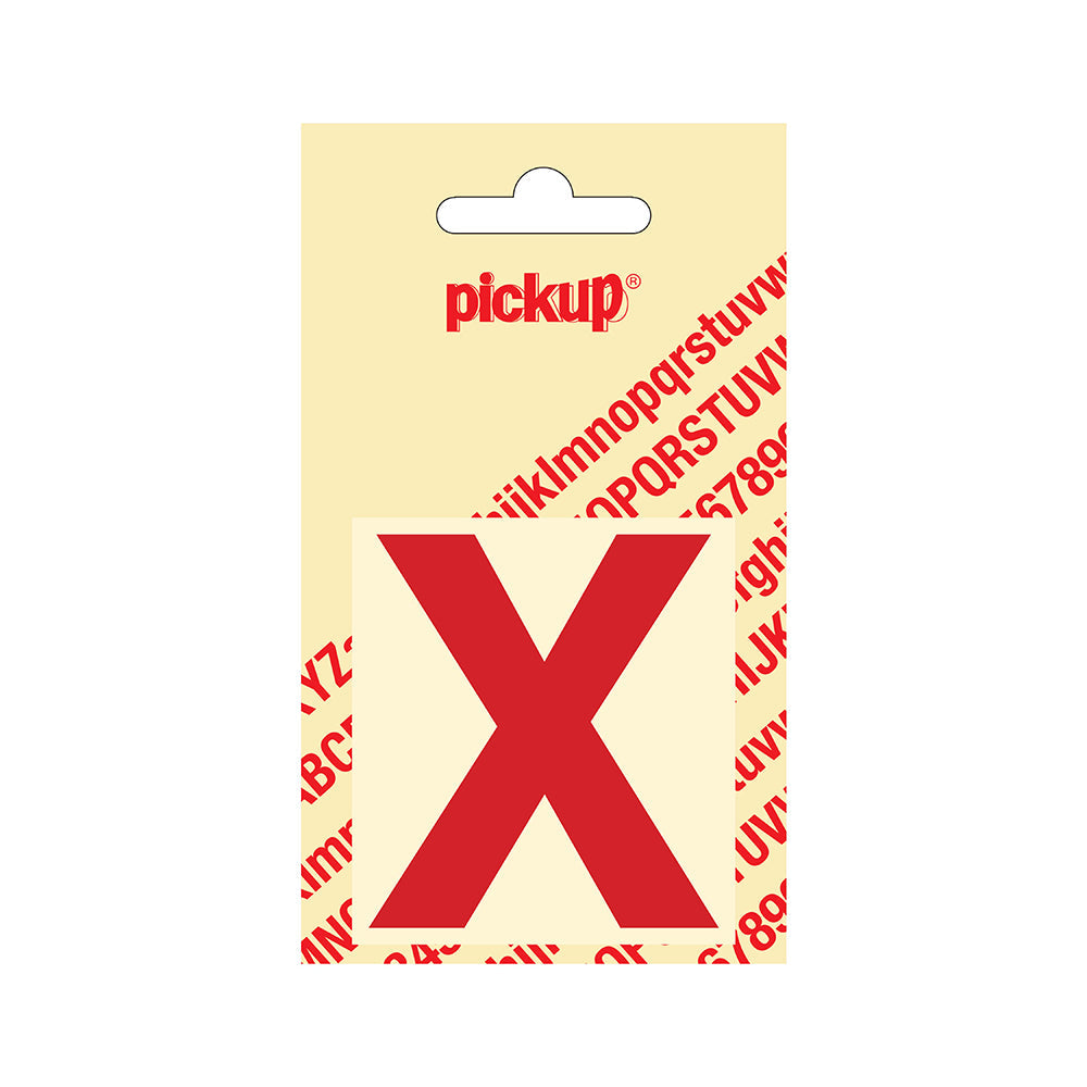 Plakletter Helvetica 60 mm - rood X - Helvetica - 31222060X - EAN 8711234123237 - zelfklevend vinyl