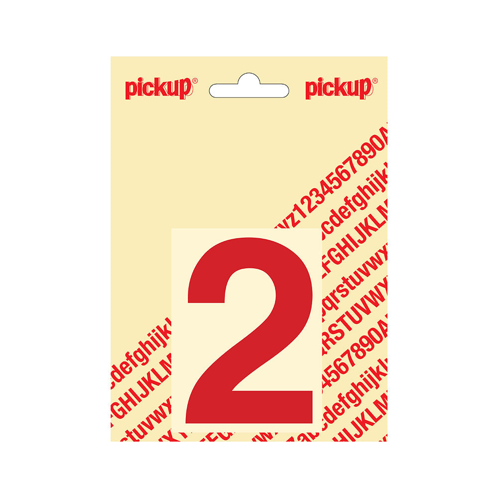 Plakcijfer Helvetica 80 mm - rood 2 - Helvetica - 312220802 - EAN 8711234133328 - zelfklevend vinyl