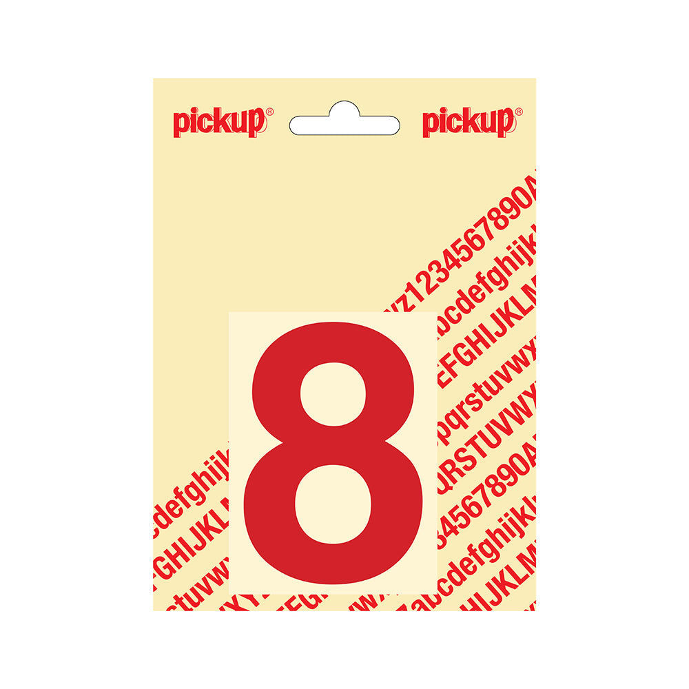 Plakcijfer Helvetica 80 mm - rood 8 - Helvetica - 312220808 - EAN 8711234133380 - zelfklevend vinyl