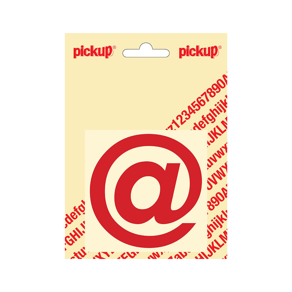 Plakletter Helvetica 80 mm - rood @ - Helvetica - 31222080AT - EAN 8711234133267 - zelfklevend vinyl
