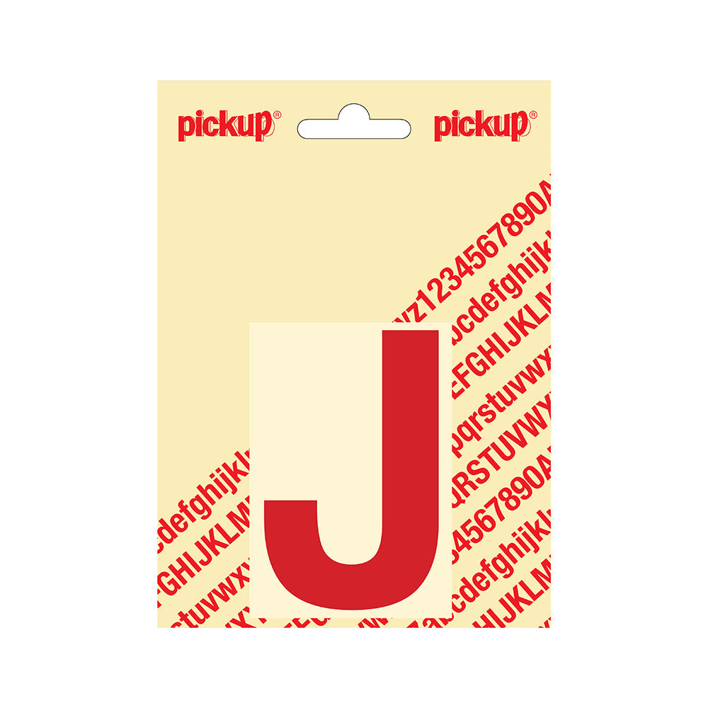 Plakletter Helvetica 80 mm - rood J - Helvetica - 31222080J - EAN 8711234133090 - zelfklevend vinyl