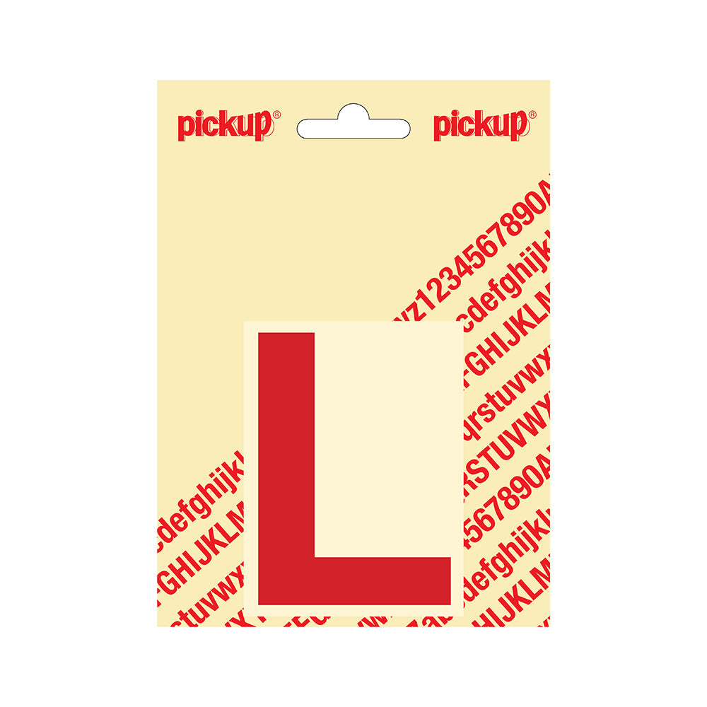 Plakletter Helvetica 80 mm - rood L - Helvetica - 31222080L - EAN 8711234133113 - zelfklevend vinyl