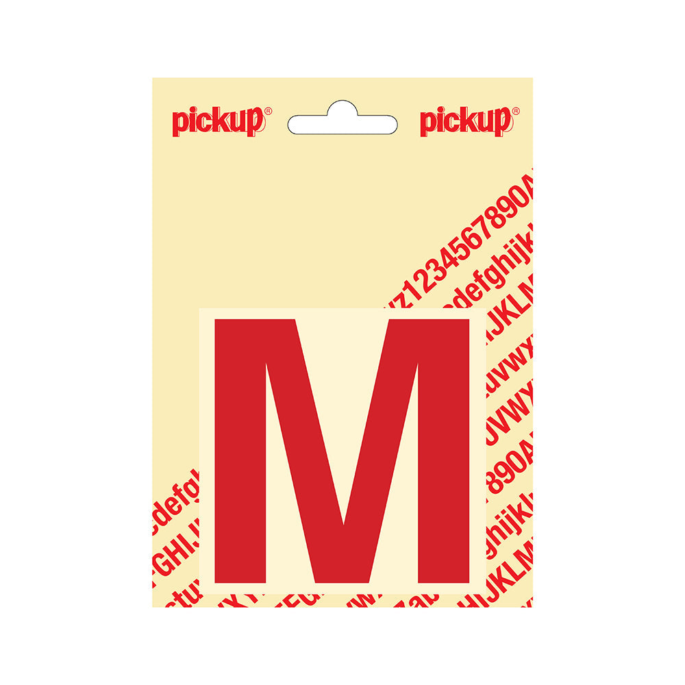 Plakletter Helvetica 80 mm - rood M - Helvetica - 31222080M - EAN 8711234133120 - zelfklevend vinyl