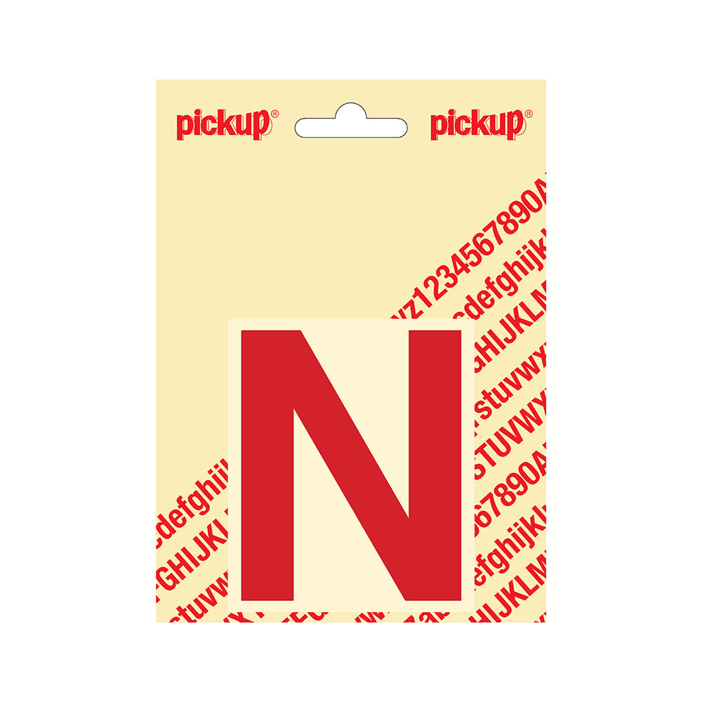 Plakletter Helvetica 80 mm - rood N - Helvetica - 31222080N - EAN 8711234133137 - zelfklevend vinyl