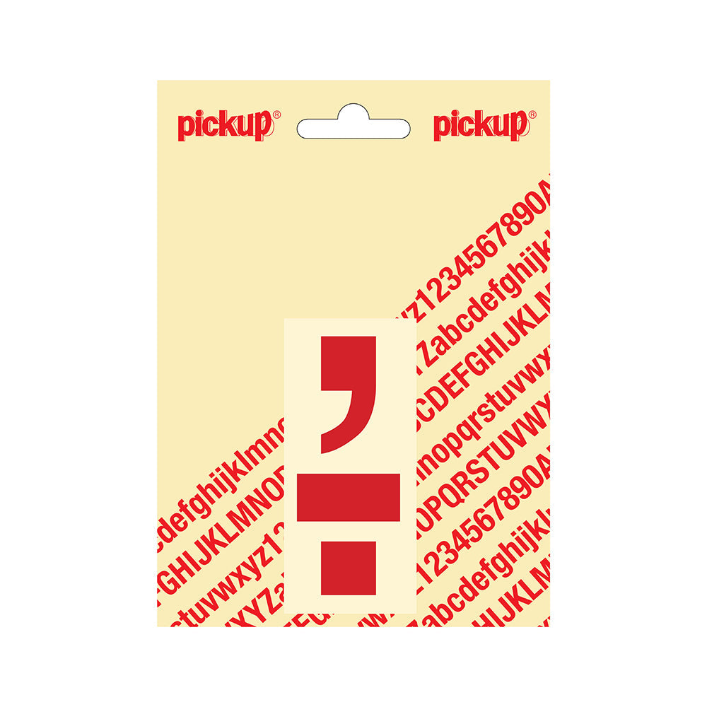 Plakletter Helvetica 80 mm - punt komma rood - Helvetica - 31222080PK - EAN 8711234133762 - zelfklevend vinyl