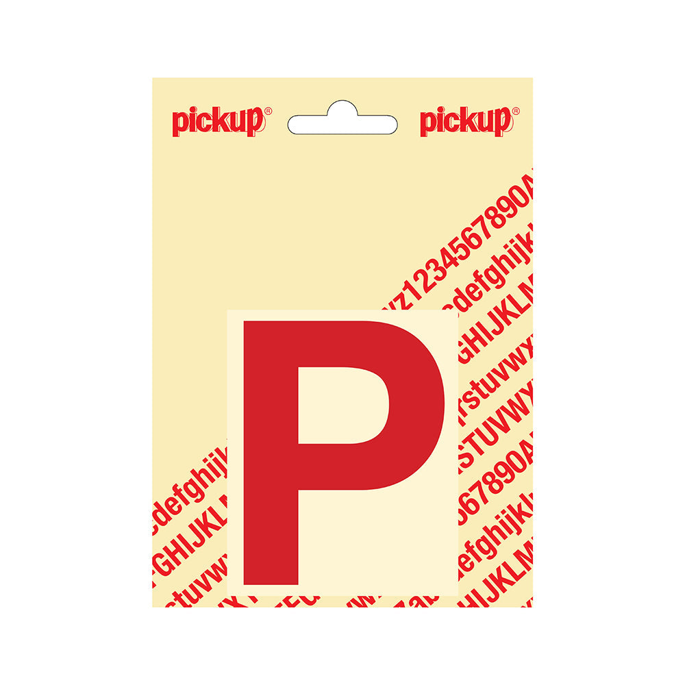 Plakletter Helvetica 80 mm - rood P - Helvetica - 31222080P - EAN 8711234133151 - zelfklevend vinyl