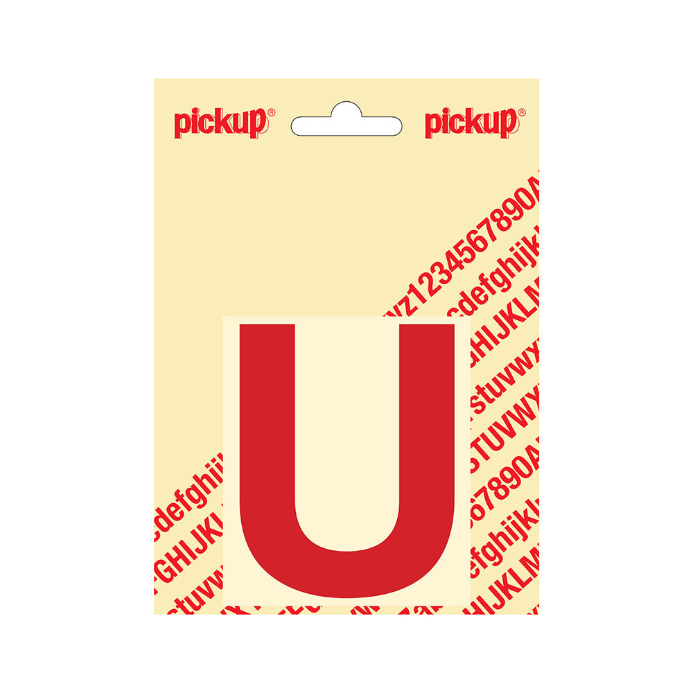 Plakletter Helvetica 80 mm - rood U - Helvetica - 31222080U - EAN 8711234133205 - zelfklevend vinyl
