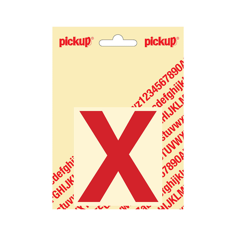 Plakletter Helvetica 80 mm - rood X - Helvetica - 31222080X - EAN 8711234133236 - zelfklevend vinyl
